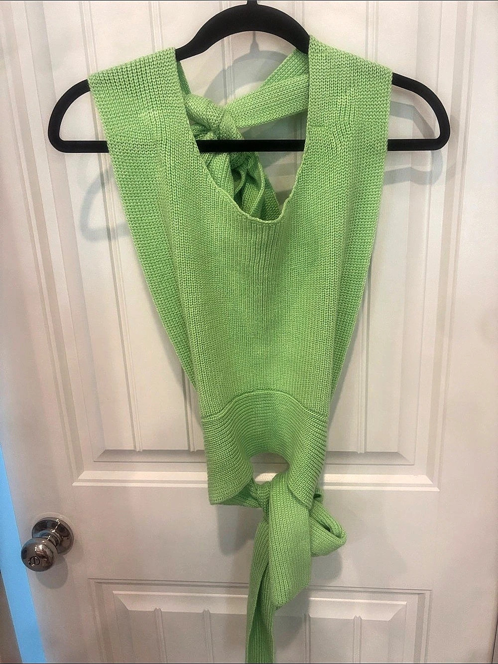 Free People Green Tie-Front Tank Top Size XS Like New